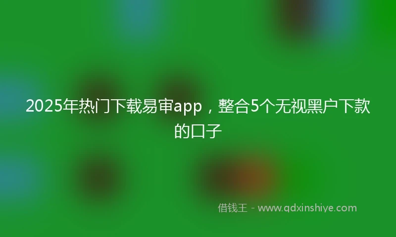 2025年热门下载易审app，整合5个无视黑户下款的口子