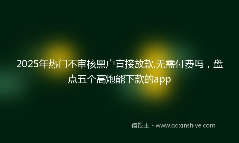 2025年热门不审核黑户直接放款,无需付费吗，盘点五个高炮能下款的app