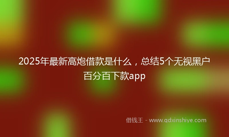 2025年最新高炮借款是什么，总结5个无视黑户百分百下款app