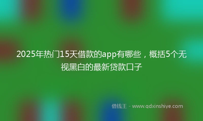 2025年热门15天借款的app有哪些，概括5个无视黑白的最新贷款口子