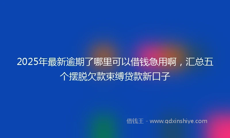 2025年最新逾期了哪里可以借钱急用啊，汇总五个摆脱欠款束缚贷款新口子