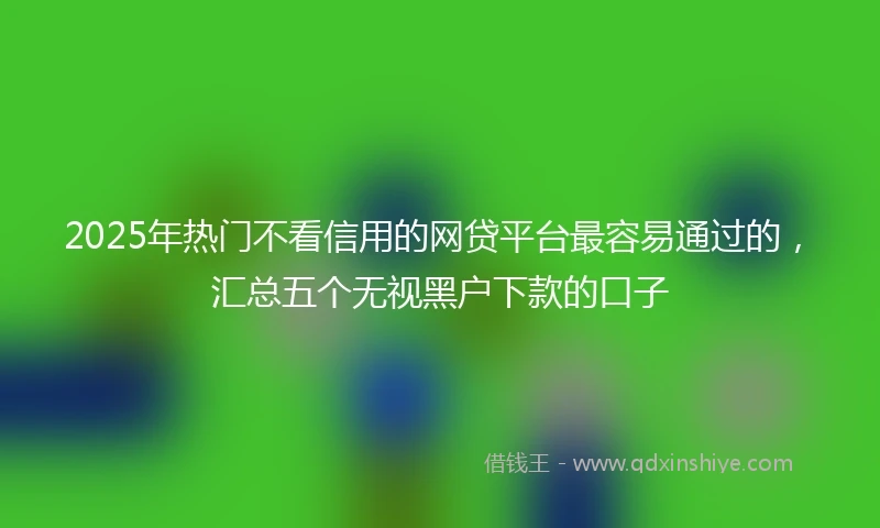 2025年热门不看信用的网贷平台最容易通过的，汇总五个无视黑户下款的口子