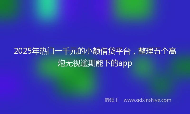 2025年热门一千元的小额借贷平台,整理五个高炮无视逾期能下的app