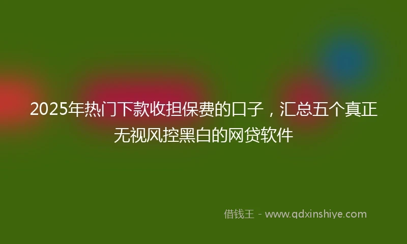 2025年热门下款收担保费的口子，汇总五个真正无视风控黑白的网贷软件