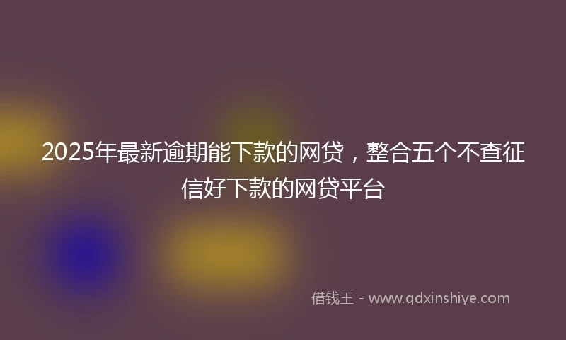 2025年最新逾期能下款的网贷,整合五个不查征信好下款的网贷平台