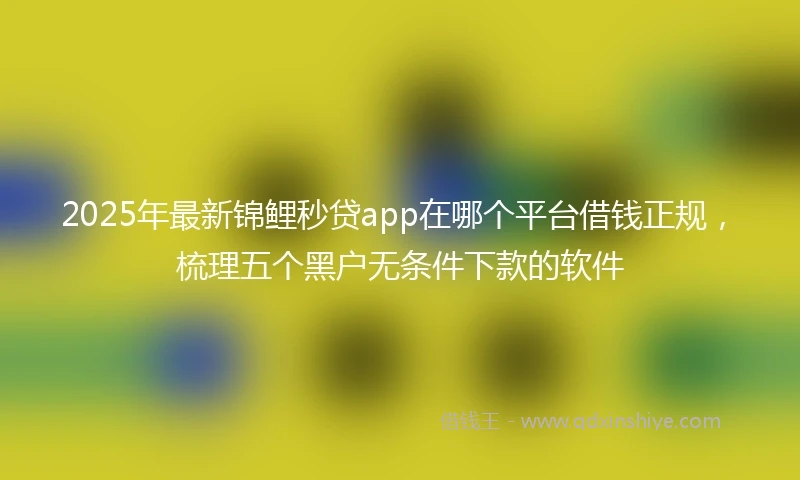 2025年最新锦鲤秒贷app在哪个平台借钱正规，梳理五个黑户无条件下款的软件