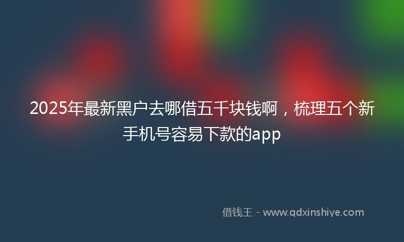 2025年最新黑户去哪借五千块钱啊,梳理五个新手机号容易下款的app