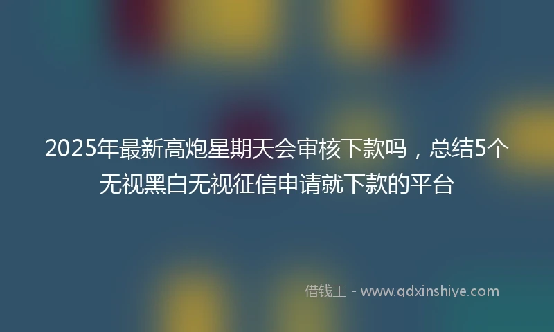 2025年最新高炮星期天会审核下款吗,总结5个无视黑白无视征信申请就下款的平台