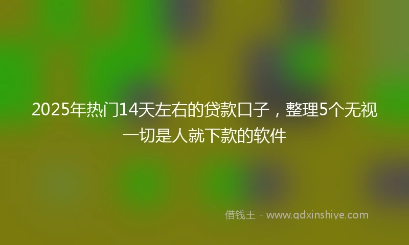 2025年热门14天左右的贷款口子，整理5个无视一切是人就下款的软件