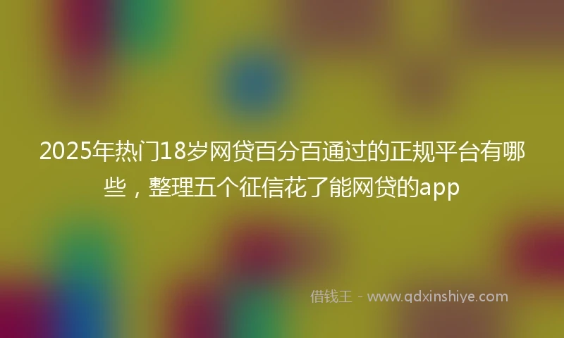 2025年热门18岁网贷百分百通过的正规平台有哪些,整理五个征信花了能网贷的app