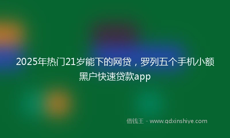 2025年热门21岁能下的网贷，罗列五个手机小额黑户快速贷款app