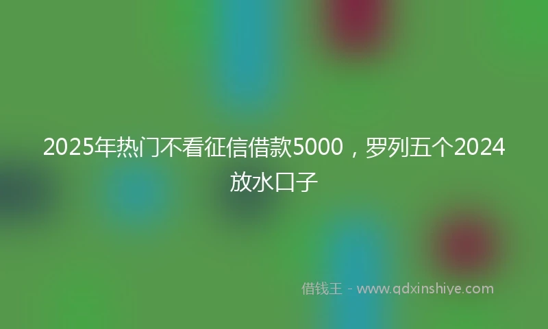 2025年热门不看征信借款5000，罗列五个2024放水口子