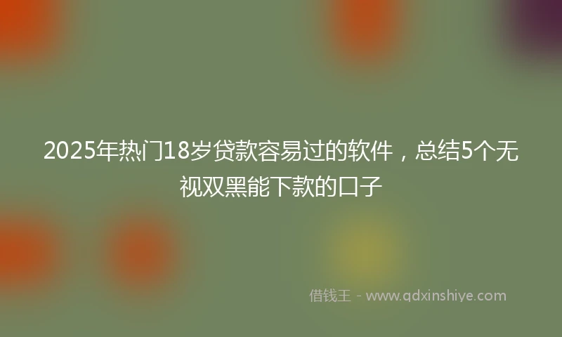 2025年热门18岁贷款容易过的软件,总结5个无视双黑能下款的口子