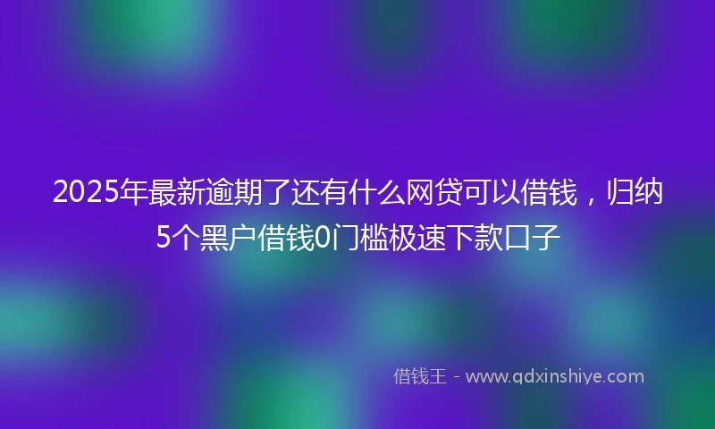 2025年最新逾期了还有什么网贷可以借钱，归纳5个黑户借钱0门槛极速下款口子
