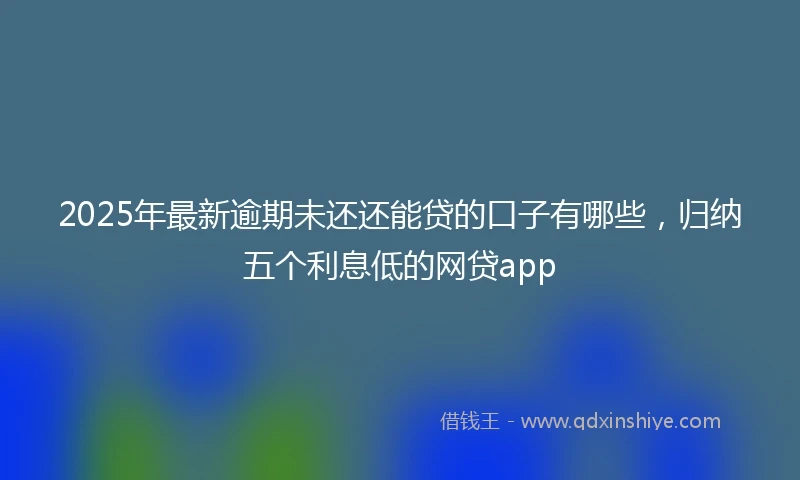 2025年最新逾期未还还能贷的口子有哪些，归纳五个利息低的网贷app