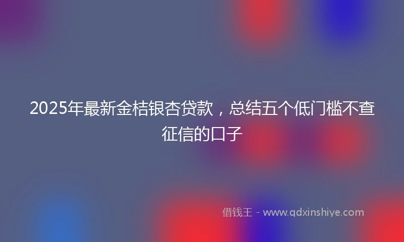 2025年最新金桔银杏贷款，总结五个低门槛不查征信的口子