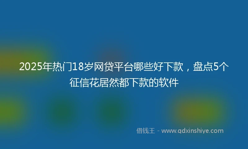 2025年热门18岁网贷平台哪些好下款，盘点5个征信花居然都下款的软件
