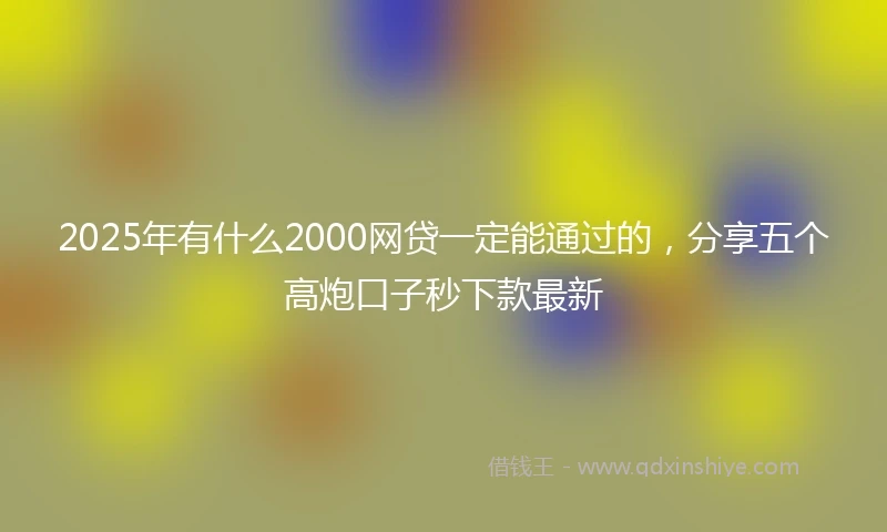 2025年有什么2000网贷一定能通过的，分享五个高炮口子秒下款最新