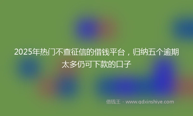 2025年热门不查征信的借钱平台,归纳五个逾期太多仍可下款的口子