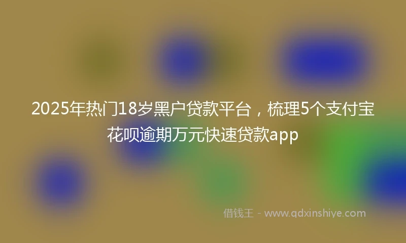 2025年热门18岁黑户贷款平台，梳理5个支付宝花呗逾期万元快速贷款app
