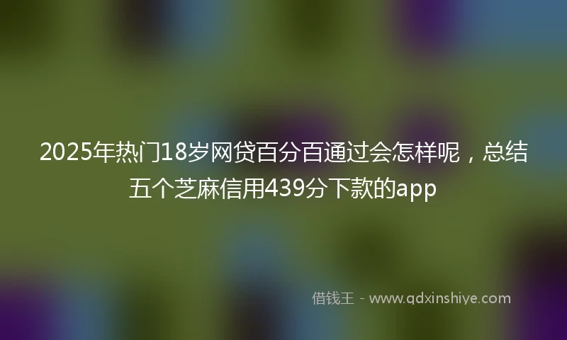 2025年热门18岁网贷百分百通过会怎样呢，总结五个芝麻信用439分下款的app
