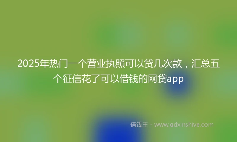 2025年热门一个营业执照可以贷几次款，汇总五个征信花了可以借钱的网贷app