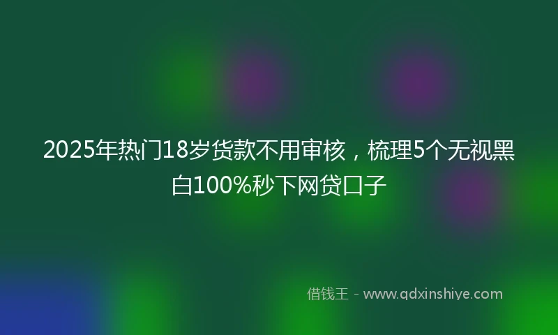 2025年热门18岁货款不用审核,梳理5个无视黑白100%秒下网贷口子