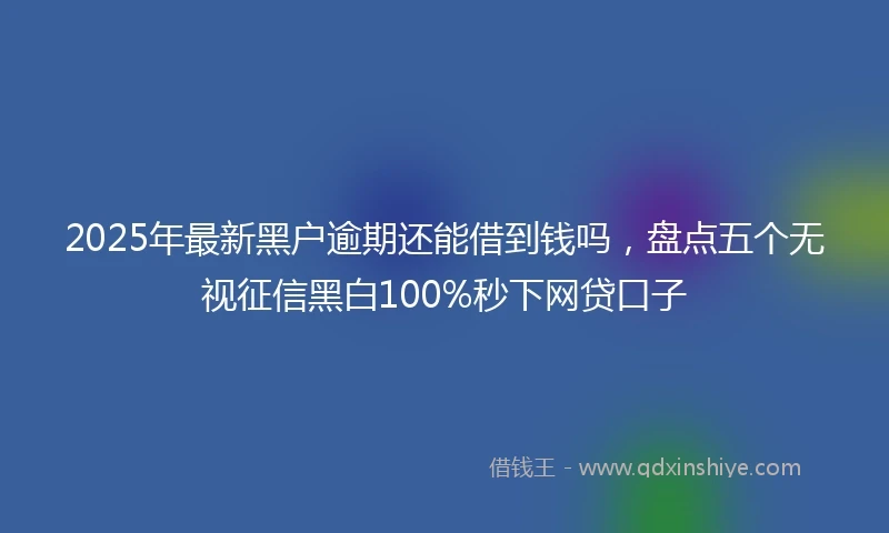 2025年最新黑户逾期还能借到钱吗，盘点五个无视征信黑白100%秒下网贷口子