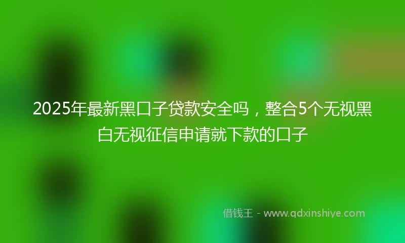 2025年最新黑口子贷款安全吗，整合5个无视黑白无视征信申请就下款的口子