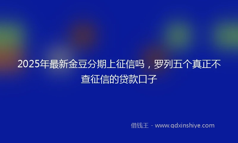 2025年最新金豆分期上征信吗，罗列五个真正不查征信的贷款口子