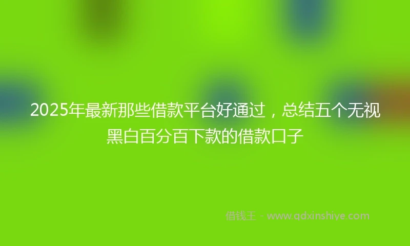 2025年最新那些借款平台好通过，总结五个无视黑白百分百下款的借款口子