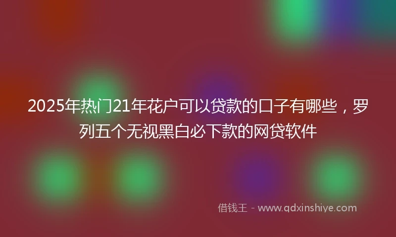 2025年热门21年花户可以贷款的口子有哪些，罗列五个无视黑白必下款的网贷软件