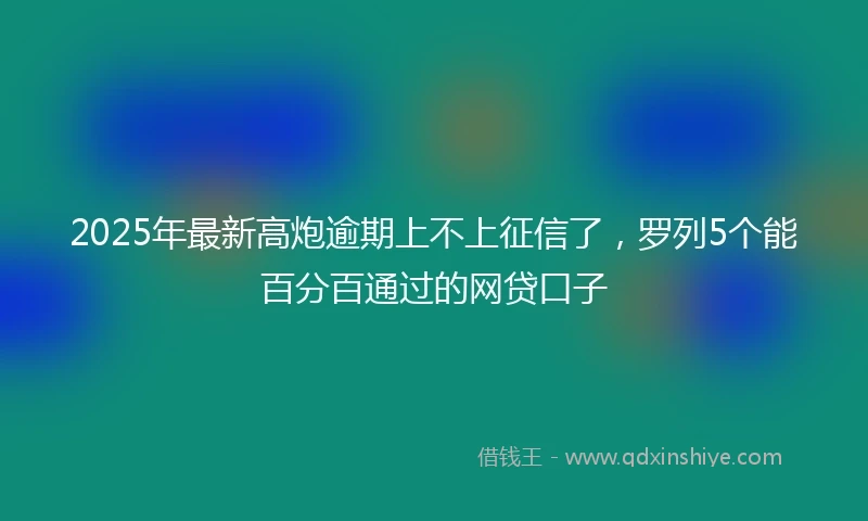 2025年最新高炮逾期上不上征信了，罗列5个能百分百通过的网贷口子