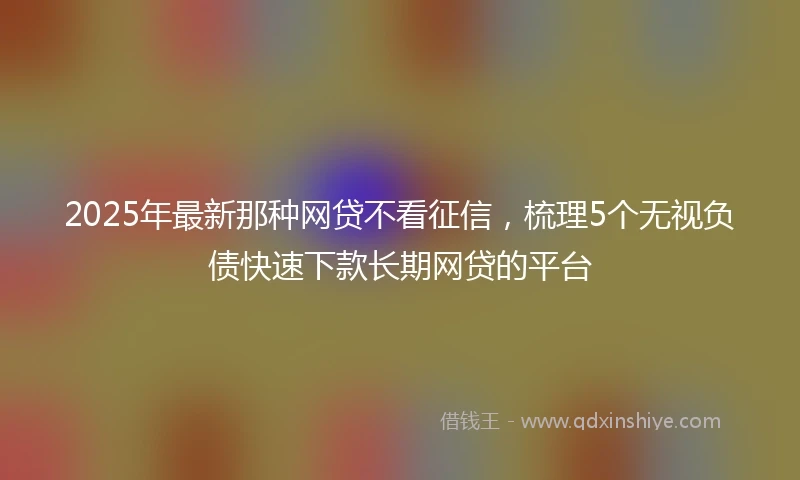 2025年最新那种网贷不看征信，梳理5个无视负债快速下款长期网贷的平台