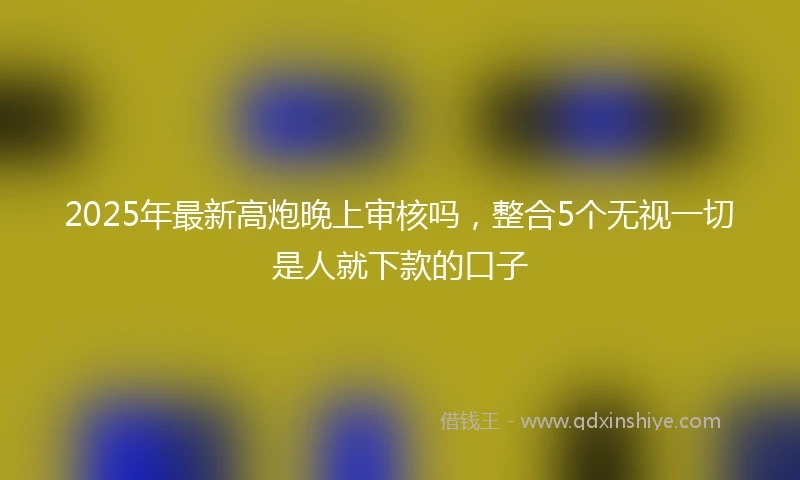2025年最新高炮晚上审核吗,整合5个无视一切是人就下款的口子