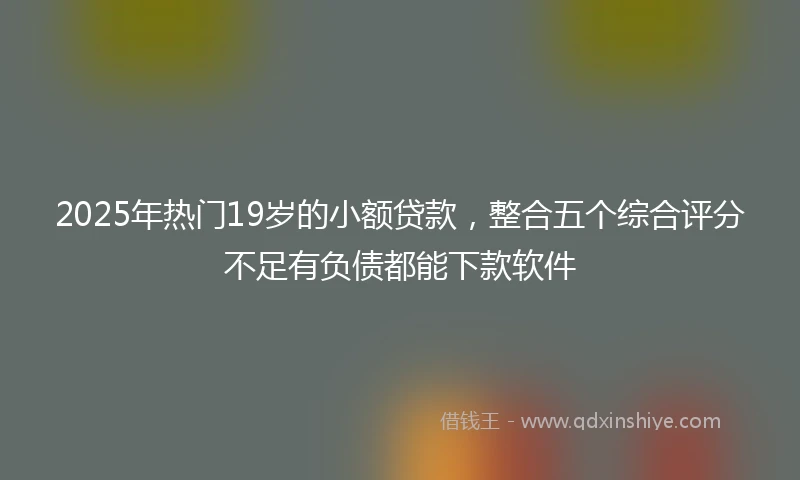 2025年热门19岁的小额贷款，整合五个综合评分不足有负债都能下款软件