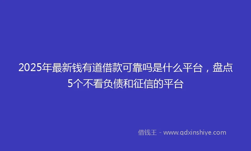 2025年最新钱有道借款可靠吗是什么平台，盘点5个不看负债和征信的平台