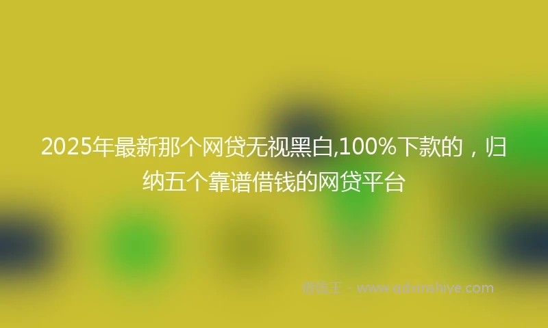2025年最新那个网贷无视黑白,100%下款的，归纳五个靠谱借钱的网贷平台