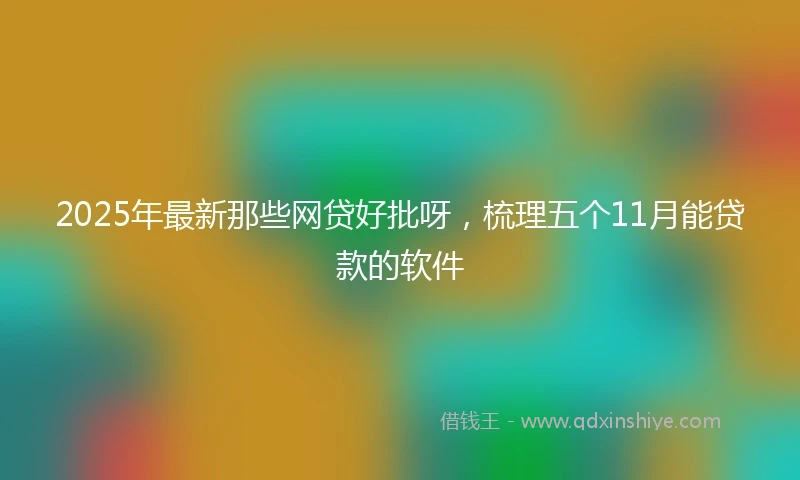 2025年最新那些网贷好批呀，梳理五个11月能贷款的软件