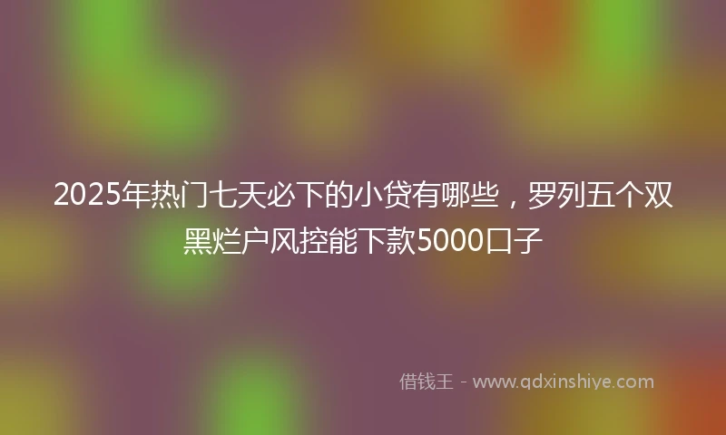 2025年热门七天必下的小贷有哪些,罗列五个双黑烂户风控能下款5000口子