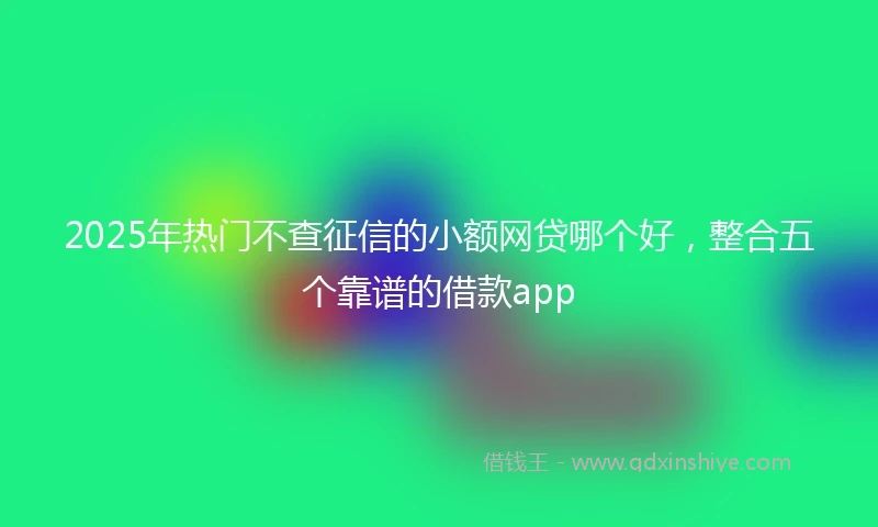 2025年热门不查征信的小额网贷哪个好,整合五个靠谱的借款app