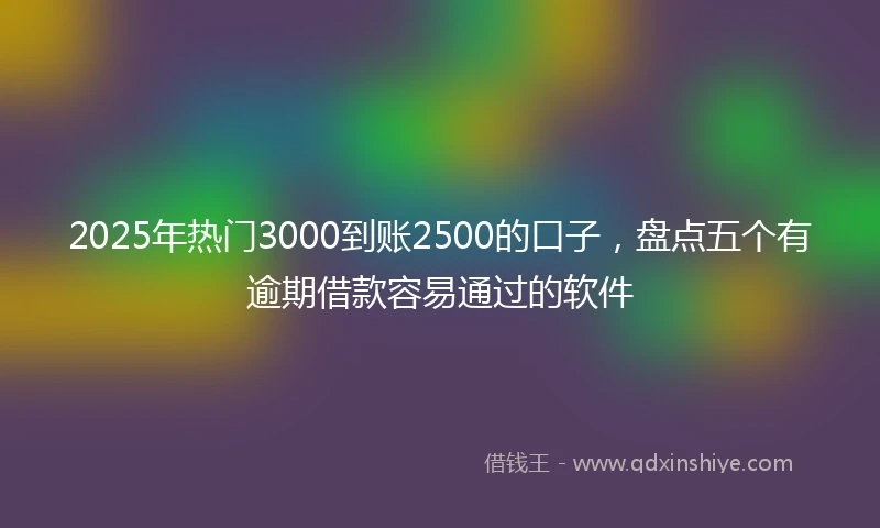 2025年热门3000到账2500的口子，盘点五个有逾期借款容易通过的软件