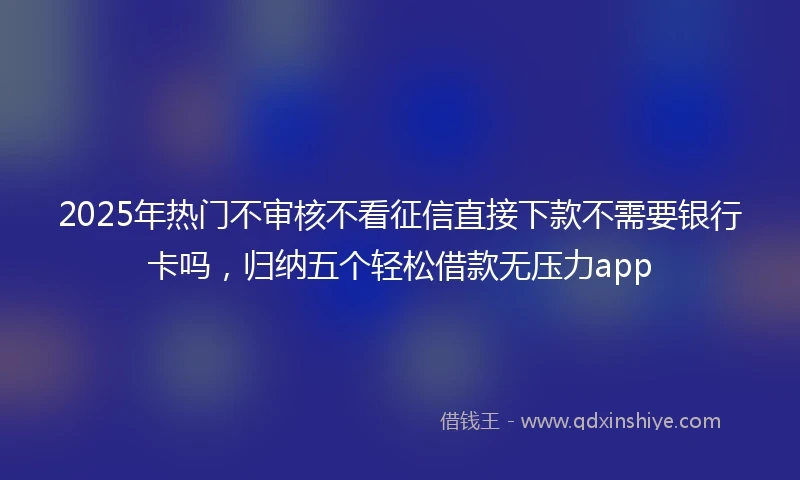 2025年热门不审核不看征信直接下款不需要银行卡吗，归纳五个轻松借款无压力app