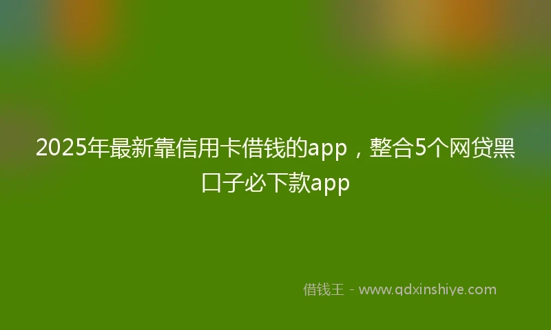 2025年最新靠信用卡借钱的app，整合5个网贷黑口子必下款app