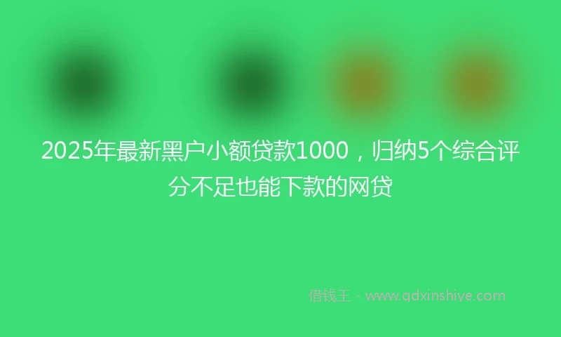 2025年最新黑户小额贷款1000，归纳5个综合评分不足也能下款的网贷