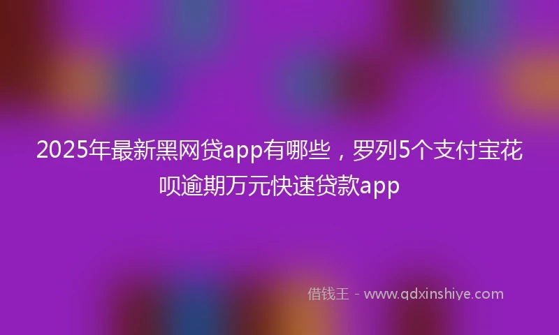 2025年最新黑网贷app有哪些，罗列5个支付宝花呗逾期万元快速贷款app