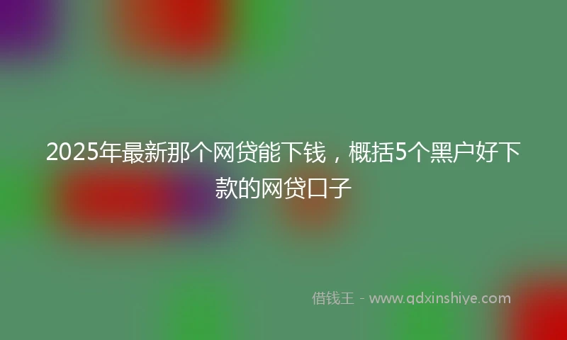 2025年最新那个网贷能下钱，概括5个黑户好下款的网贷口子