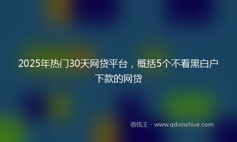 2025年热门30天网贷平台，概括5个不看黑白户下款的网贷