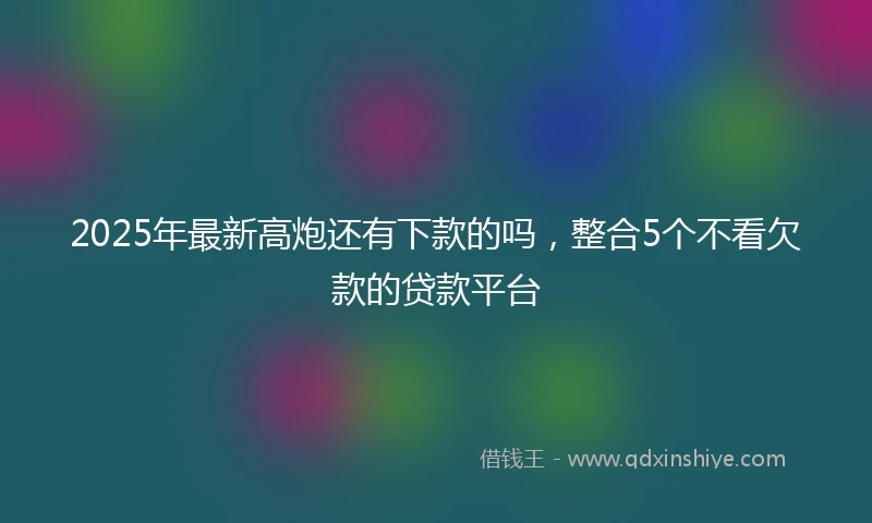 2025年最新高炮还有下款的吗，整合5个不看欠款的贷款平台