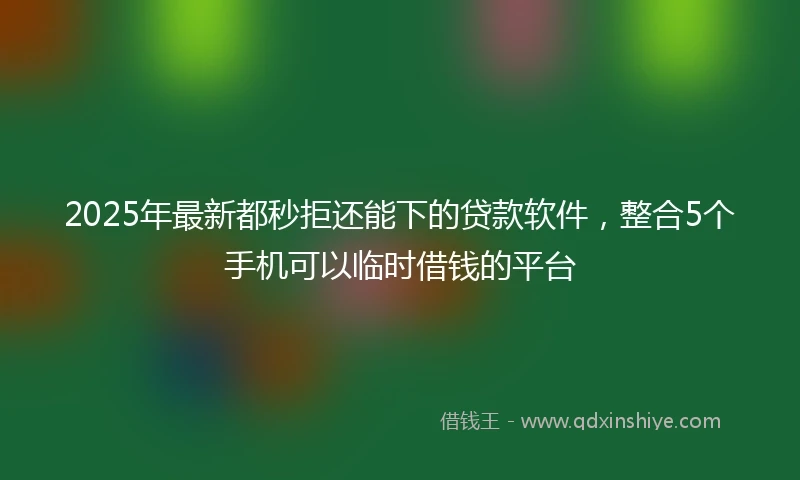 2025年最新都秒拒还能下的贷款软件，整合5个手机可以临时借钱的平台